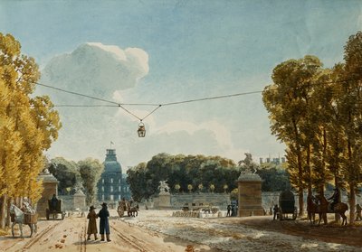 Pohled na Tuileries z Champs-Elysees, od Jean Lubin Vauzelle