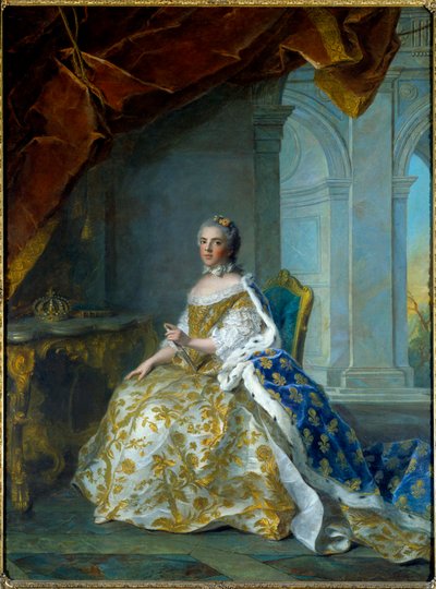 Portrét Louise Elisabeth z Francie, Infante ze Španělska, poté vévodkyně z Parmy (1727-1759) Obraz Jean Marc (Jean-Marc) Nattier (1685-1766) 1761 Ne 2,4x1,84m od Jean Marc Nattier