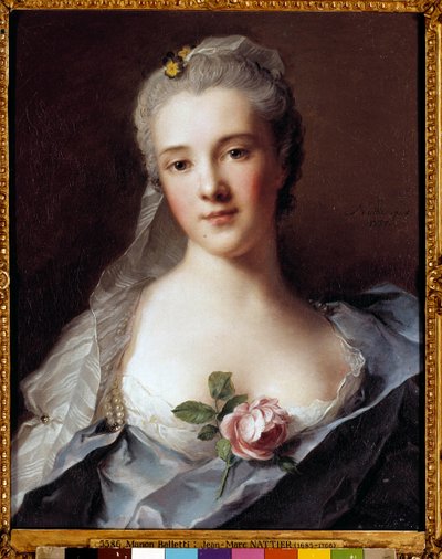 Portrét Manon Balletti (1740-1776), manželka architekta Jean Francois Blondel (1705-1774) Obraz Jeana Marca (Jean-Marc) Nattiera (1685-1766) od Jean Marc Nattier
