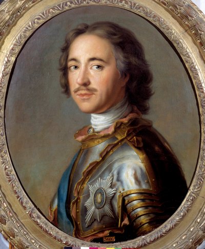 Portrét Petra I. Velikého (1672-1725) cara Ruska”” Malba Jeana Marca (Jean-Marc) Nattiera (1685-1766) 18. století Slunce 0,63 x 0,52 m - Portrét Petra I. Velikého ( 1672-1725), ruský car. Obraz Jeana Marca (Jean-Marc) Nattiera (1685-176 od Jean Marc Nattier