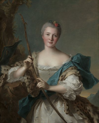 Portrét ženy jako Diana, 1752 od Jean Marc Nattier