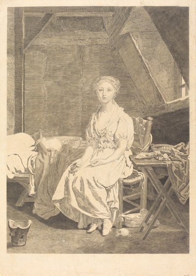 Kolísavá ctnost od Jean Massard after Jean Baptiste Greuze