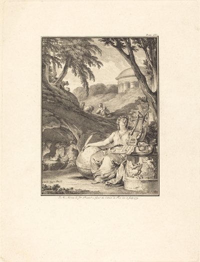 Frontispis: Hudební slovník od Jean Michel Moreau