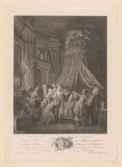Mladá žena se zvedla do postele Le Coucher de la Mariee (název na objektu) od Jean Michel Moreau