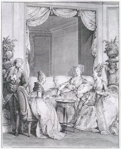 Neboj se, můj dobrý příteli, vyryto I.S. Helman (1743-1809) od Jean Michel the Younger Moreau