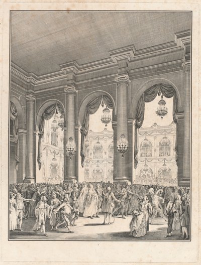Maskovaný ples - Party u příležitosti narození monsignora dauphina, 23. ledna 1782 od Jean Michel Moreau the Younger