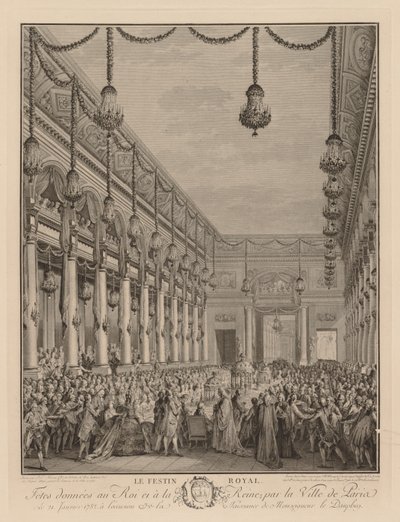 Královská hostina v Hôtel de Ville, 21. ledna 1782. od Jean Michel the Younger Moreau
