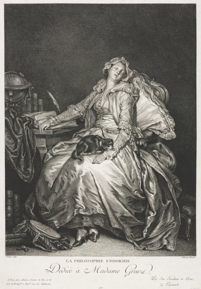 Madame Greuze spí od Jean Michel the Younger Moreau