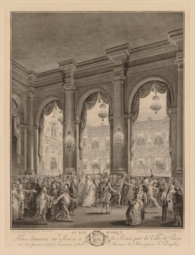 Maskovaný ples v Hôtel de Ville, 23. ledna 1782 od Jean Michel the Younger Moreau