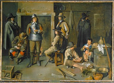Vojáci na odpočinku v hostinci - Soldats au repos dans une auberge ... od Jean Michelin