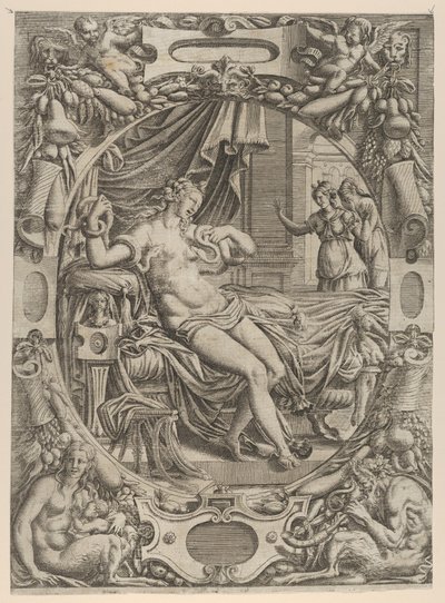 Kleopatra pokousaná osem, 1535-55. od Jean Mignon