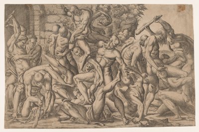 Boj nahých mužů, 1535-55. od Jean Mignon