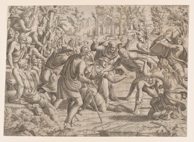 Zrádná Sinon, kterou pastýři přivedli do trojského tábora, 1535-55. od Jean Mignon