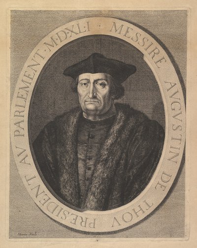 Augustin de Thou, předseda parlamentu. od Jean Morin