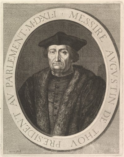 Augustin de Thou, předseda parlamentu. od Jean Morin