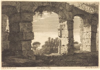 Ruiny akvaduktu od Jean Morin after Claude Lorrain