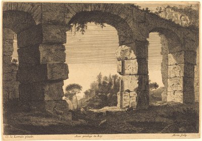 Ruiny akvaduktu od Jean Morin after Claude Lorrain