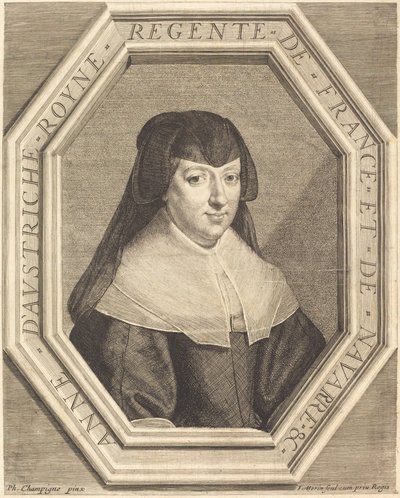 Anny Rakouské od Jean Morin after Philippe de Champaigne