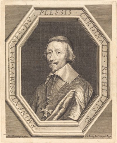 kardinál Richelieu od Jean Morin after Philippe de Champaigne
