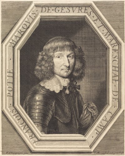 Francois Potier, markýz z Gesvres od Jean Morin after Philippe de Champaigne