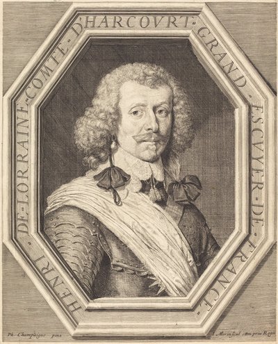 Jindřich Lotrinský, hrabě z Harcourt od Jean Morin after Philippe de Champaigne