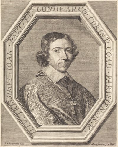 Jean Francois Paul de Gondy od Jean Morin after Philippe de Champaigne