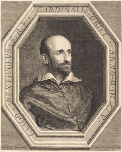 Kardinál Guido Bentivoglio od Jean Morin, after Sir Anthony van Dyck