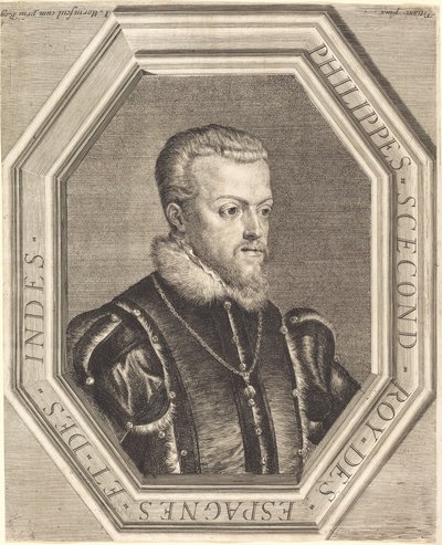 Filip II., španělský král od Jean Morin after Titian