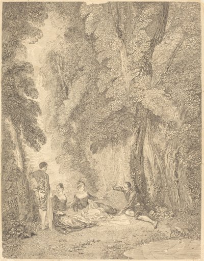 La koalice od Jean Moyreau after Antoine Watteau