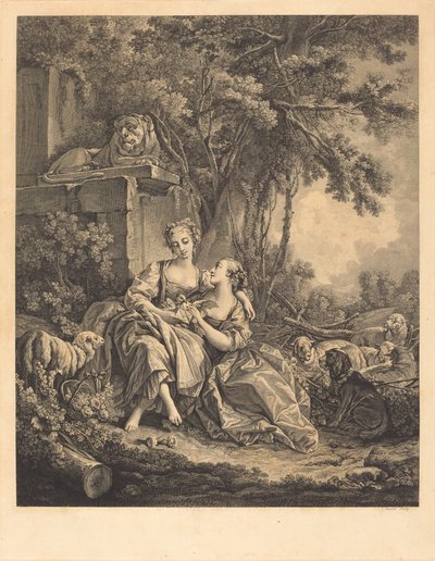 Dva důvěrníci od Jean Ouvrier after François Boucher