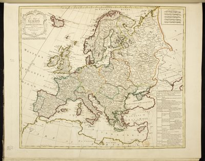 Mapa Evropy od Jean Palairet