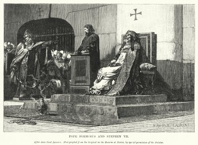 Papež Formosus a Stephen VII (rytina) od Jean Paul (after) Laurens