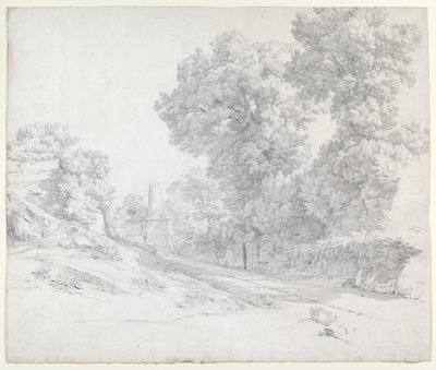 Oaks podél Appian Way poblíž Albano od Jean Paul Flandrin