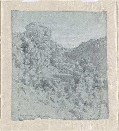 Sluncem zalité stromy v údolí poblíž Lacoux od Jean Paul Flandrin