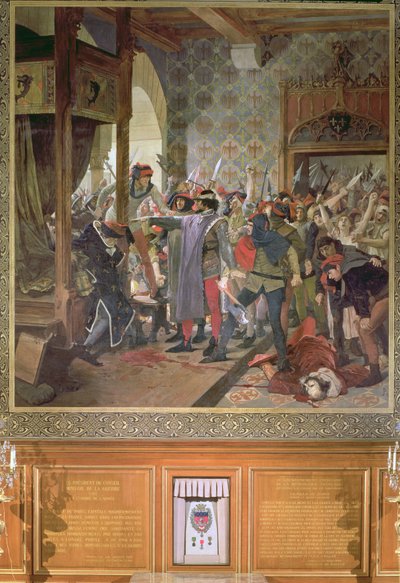 Etienne Marcel († 1358) chránící dauphina před davem v roce 1358 od Jean Paul Laurens