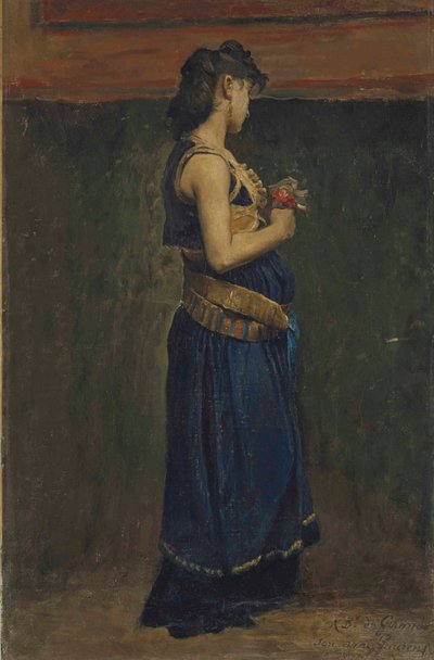 Jean-Paul Laurens - Studie merovejské ženy v plné velikosti od Jean Paul Laurens