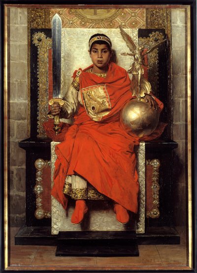 Dolní Říše: Flavius Honorius (384-423). Obraz prvního císaře Západu (395-423), dítě. Obraz Jean Paul Laurens (1838-1921) od Jean Paul Laurens