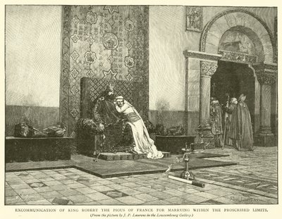 Exkomunikace francouzského krále Roberta Pobožného za sňatek v zakázaných mezích od Jean Paul Laurens