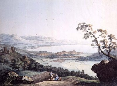 Pohled na Ženevu ze Saconexu v Savoy, vyrytý Jean Philippe Linck II (1770-1812) a Jacob Philippe Hackert (1737-1807) (rytina) od Jean Philippe II (after) Linck
