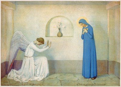 Zvěstování Panně Marii. (rytina, cca 1920) od Jean-Pierre Laurens
