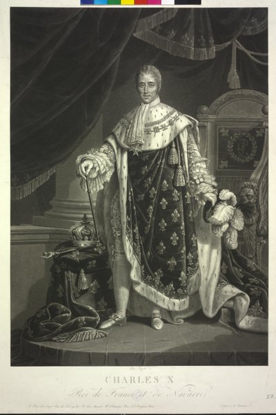 Francouzský král Karel X. (akvatinta) od Jean Pierre Marie Jazet
