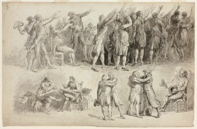 Studie pro přísahu tenisového kurtu od Jean Pierre Norblin de La Gourdaine
