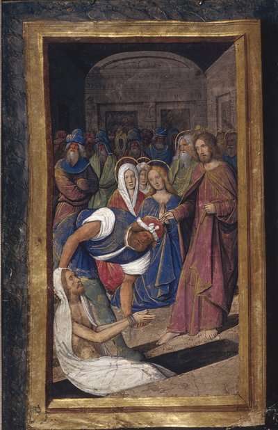 Vzkříšení Lazara z Lettres bâtardes, cca 1490-1510 od Jean Poyet