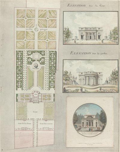 Projekt pro dům a zahrady Mlle. Guimard od Jean Testard and Charles Philippe Campion de Tersan