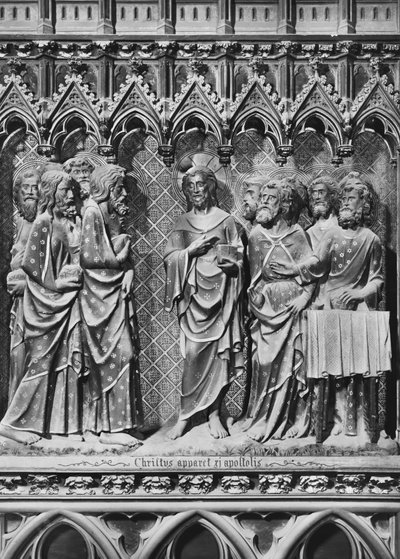 Katedrála, interiér, plátno, Ježíš Kristus zjevující se apoštolům, kolem 1340-51 (polychromovaný kámen) od Jean and Jean Le Boutellier Ravy