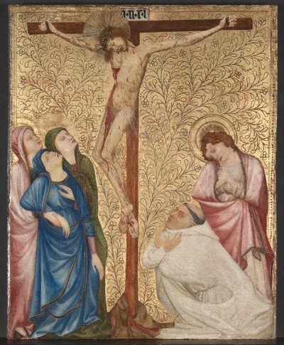 Kalvárie s kartuziánským mnichem, asi 1389-95 (olej na dubové desce) od Jean de Beaumetz