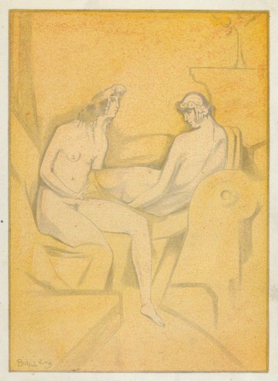 Ovidiovy milostné knihy: Má milenka pohrdá, aby nepodněcovala (barevná litografie) od Jean de Bosschere
