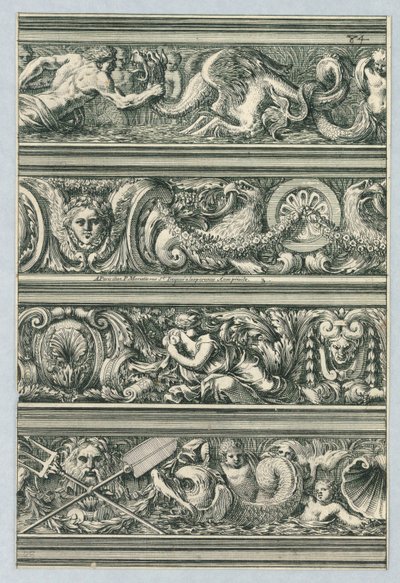 Talíř z Frises pour les architraves, cornices, et autres ornements d