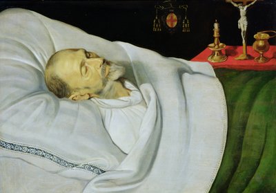 Antoine de Henin, biskup z Ypres, na smrtelné posteli (panel) od Jean the Younger Bellegambe