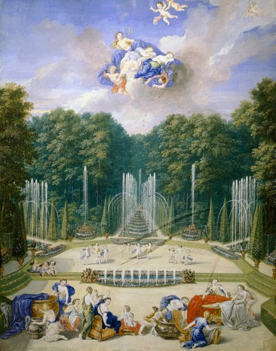 Francie, Versailles, Vodní hry v zahradách, Jean Cotelle od Jean the Younger Cotelle